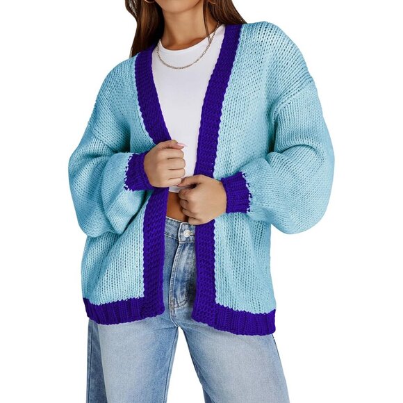 Sweaters - Women's Oversized Chunky Knit Cardigan Sweater Open Front Fall Coatigan